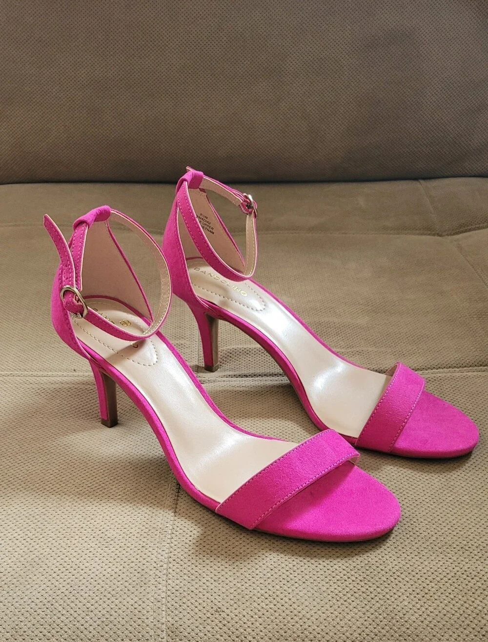Beautiful Pink Ankle Strap Heels, 3  Size 9 1/2 Great Condition